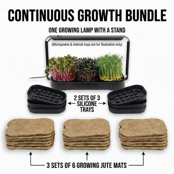 Asphalt Rose Microgreens Kit with Additional Trays and Grow Mats