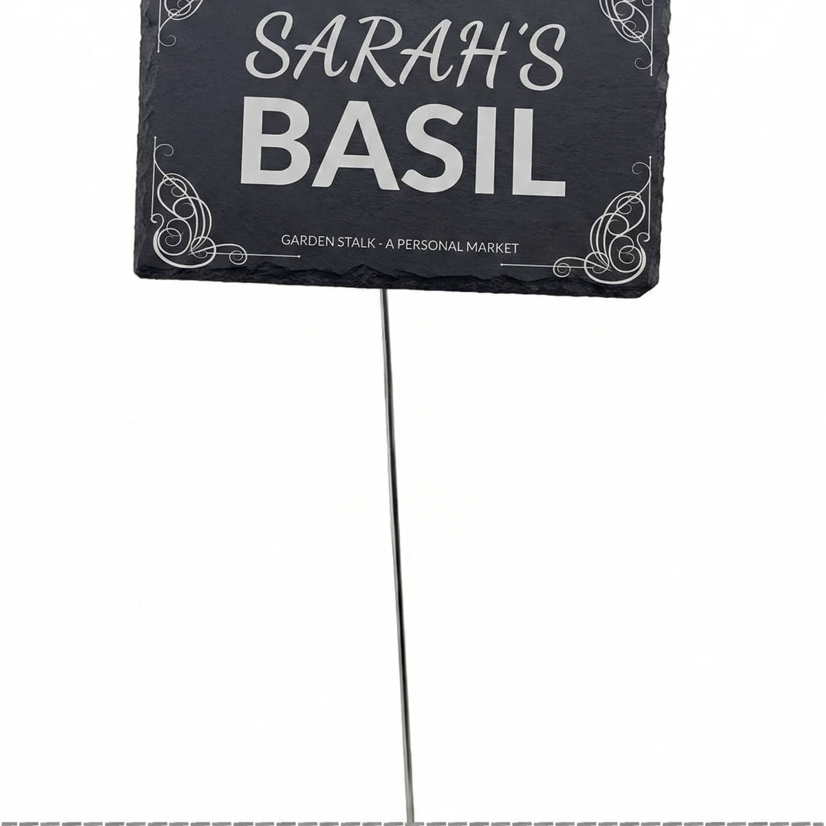 Personalized Slate Garden Marker – Engraved Garden Décor Sign with Metal Stake (4 × 6 inches)