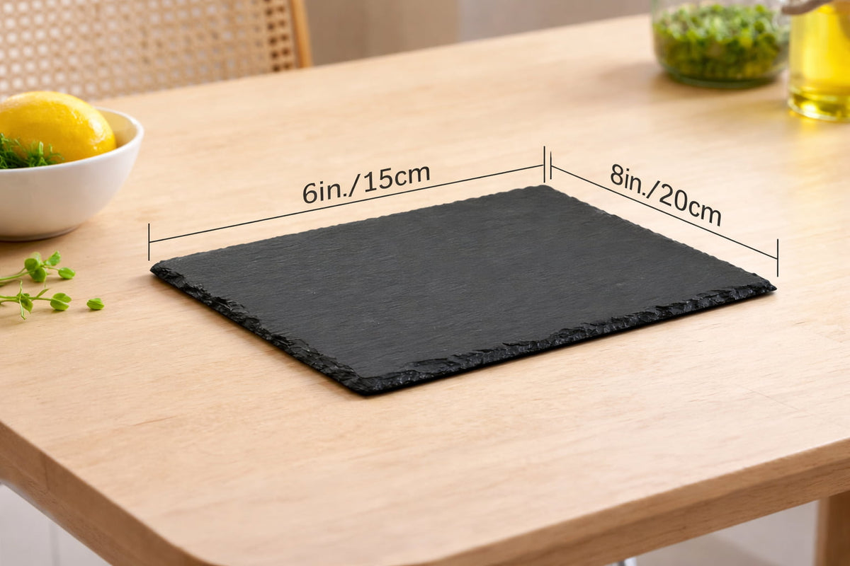 Natural Slate Serving Plate – 6 x 8 Inch Kitchenware Plate for Microgreens and Appetizers
