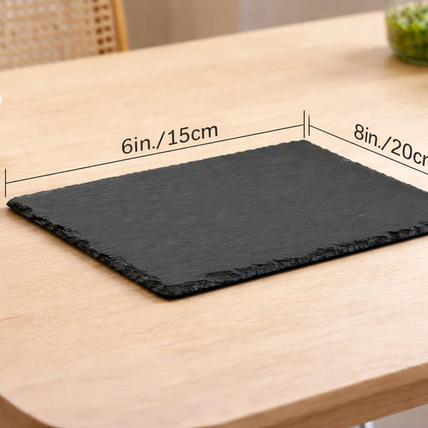 Natural Slate Serving Plate – 6 x 8 Inch Kitchenware Plate for Microgreens and Appetizers