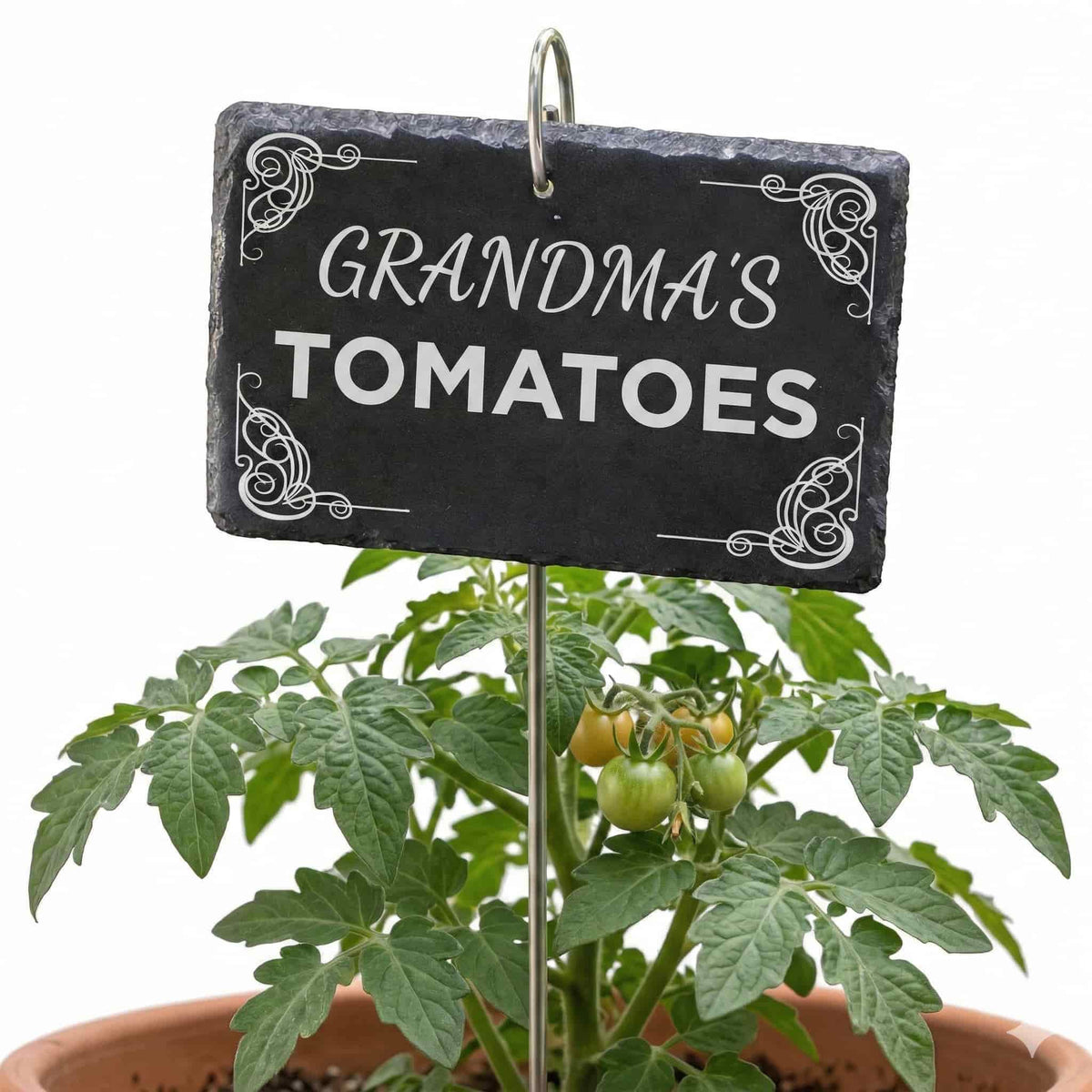 Personalized Slate Garden Marker – Engraved Garden Décor Sign with Metal Stake (4 × 6 inches)